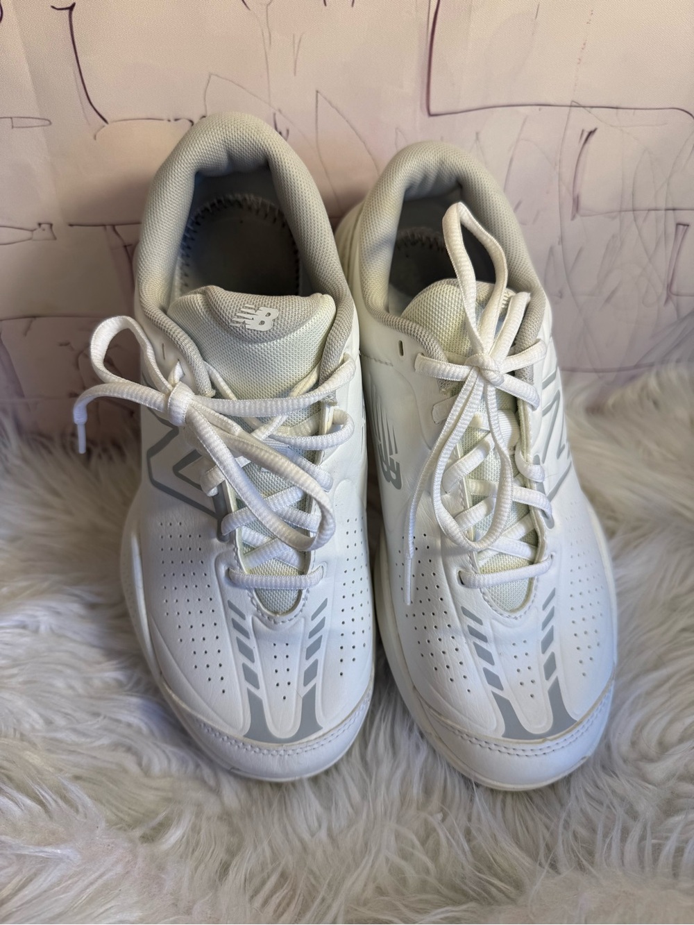 New Balance Women's White Lace-Up Athletic Sneakers